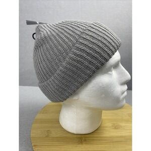Ribbed Knit Beanie Hat Gray Winter Knitwear Warm Headwear Casual‎ Everyday
